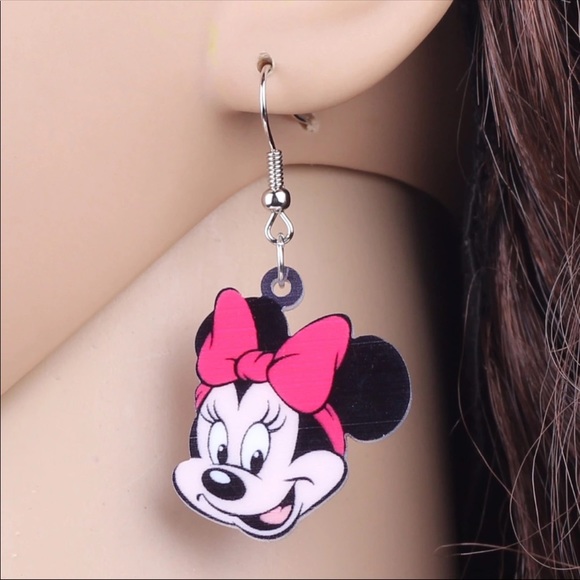 Minnie Mouse with Red Bow Acrylic Earrings - Picture 2 of 5